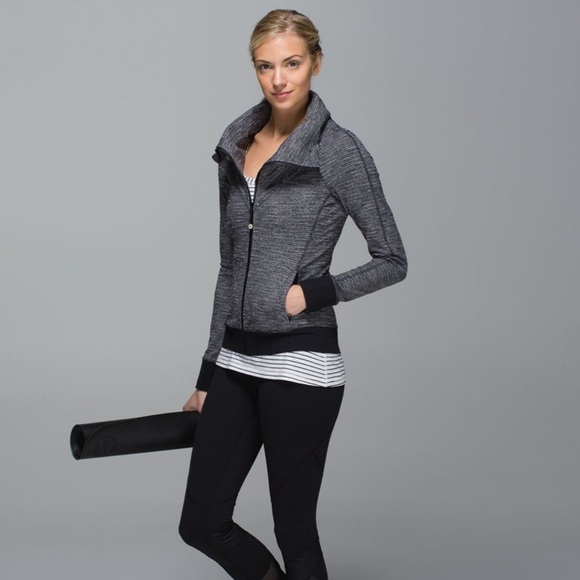 lululemon athletica Jackets & Blazers - Lululemon Be Present Jacket Coco Pique Black Sz 10
